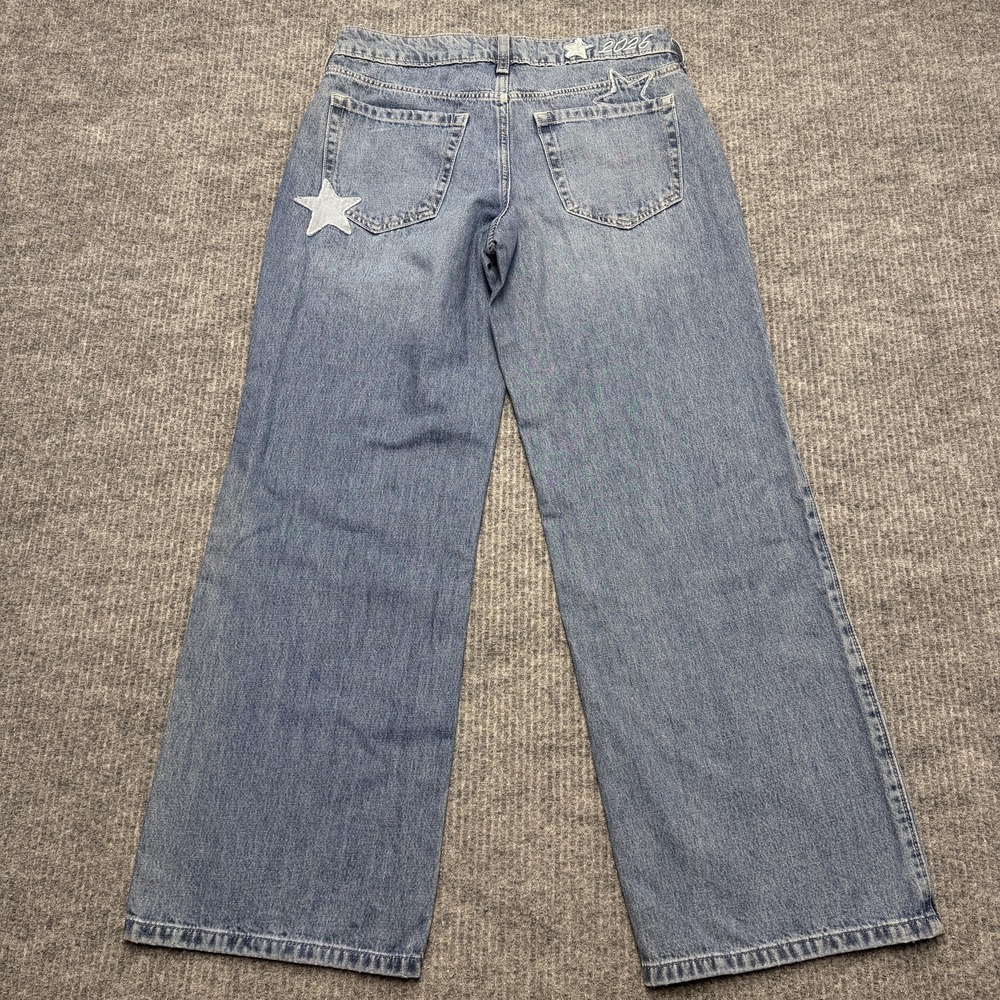 Hollister Low-Rise Baggy Jeans Womens 4 Light Wash Wide-Leg Stars 2026 Denim - Picture 7 of 13